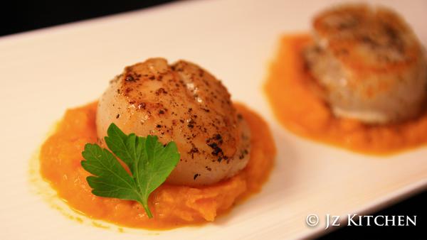 煎帶子伴甘荀蓉 Seared Scallop with Carrot Puree